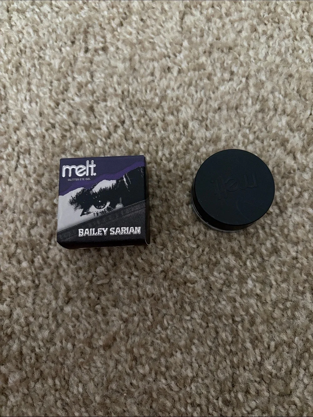 Melt Cosmetics Glitter Eye Gel Bailey Sarian - Black & Purple Packaging